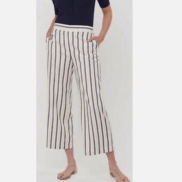 LOFT Stripe Wide Leg Pants ~ Medium - Picture 1 of 9